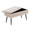 Neapolitan Contemporary Storage Bench in Black Metal and Light Brown Fabric — detail view