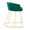 Canary ottomans & benche in Gold Steel, Green Velvet, side view, featuring velvet design