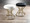 Jasmine ottomans & benche in Gold Metal, White Plush Fabric, close-up detail