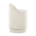 Marla ottomans & benche in Cream Fabric, side view, featuring swivel and storage
