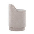 Marla ottomans & benche in Grey Fabric, side view, featuring swivel and storage