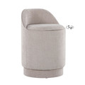 Marla Contemporary 18" Upholstered Vanity Stool with Swivel in Grey Fabric — product view (photo 1)