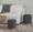 Marla ottoman in Natural Wood, Black Fabric, featuring wood design