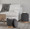 Marla ottoman in Natural Wood, Black Fabric, featuring wood design