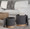 Marla ottoman in Natural Wood, Black Fabric, featuring wood design