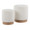 Marla Contemporary Nesting Ottoman Set in Natural Wood and Cream Fabric — product view
