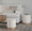 Marla Contemporary Nesting Ottoman Set in Natural Wood and Cream Fabric — lifestyle photo 4