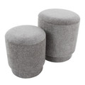 Marla ottoman in Grey Fabric, top view, featuring storage