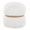 Cinch ottoman in Natural Wood, Cream Fabric, side view, featuring wood design and fabric design