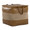 Cobbler ottomans & benche in Brown Leather, Tan Canvas, product view