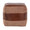 Cobbler Canvas Pouf in Espresso Leather and Tan Canvas — side view