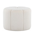 Daisy Contemporary Ottoman in White Fabric — product view