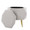 Diamond Contemporary Ottoman in Gold Metal and Light Grey Fabric with Storage — detail view