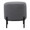 Daniella Contemporary Foot Stool in Black Metal and Grey Fabric — front view