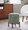 Daniella ottoman in Walnut Wood, Green Fabric, featuring storage