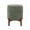 Daniella ottoman in Walnut Wood, Green Fabric, side view, featuring storage