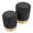 Marla Contemporary Nesting Ottoman Set in Gold Metal and Black Fabric — lifestyle photo 1
