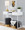 Marla Contemporary Nesting Ottoman Set in Gold Metal and Black Fabric — lifestyle photo 4