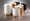 Marla Contemporary Nesting Pleated Ottoman Set in Gold Metal and Black Velvet — lifestyle photo 6