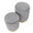 Marla ottoman in Gold Metal, Grey Velvet, top view, featuring velvet design and metal design