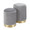 Marla Contemporary Nesting Pleated Ottoman Set in Gold Metal and Grey Velvet — product view