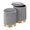 Marla Contemporary Nesting Pleated Ottoman Set in Gold Metal and Grey Velvet — back view