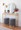 Marla Contemporary Nesting Pleated Ottoman Set in Gold Metal and Grey Velvet — lifestyle photo 4