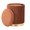 Marla Contemporary Nesting Pleated Ottoman Set in Gold Metal and Light Brown Velvet — detail view (photo 5)