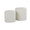 Maverick Contemporary Nesting Ottoman Set in Cream Faux Leather with Textured Accent — product view (photo 1)