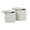 Maverick Contemporary Nesting Ottoman Set in Cream Faux Leather with Textured Accent — product view (photo 2)