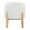 Michelle ottoman in Natural Wood, Cream Fabric, side view, featuring wood frame