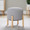 Michelle ottoman in Natural Wood, Light Grey Fabric, featuring wood frame