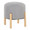 Michelle Contemporary Ottoman in Natural Wood and Light Grey Fabric — product view