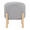 Michelle Contemporary Ottoman in Natural Wood and Light Grey Fabric — side view