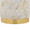 Oro 18" Contemporary/Glam Leather Ottoman in Gold Metal and Ivory Leather with Gold Splatter — detail view (photo 1)