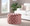 Braided Round 24" Ottoman in Blush Pink Velvet — lifestyle photo 2