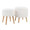 Tray ottoman in Natural Wood, Cream Fabric, product view, featuring storage