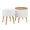 Tray ottoman in Natural Wood, Cream Fabric, close-up detail, featuring storage