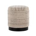 Tahoe Eclectic 18" Band Storage Ottoman in Black Metal and Cream Handwoven Wool — product view
