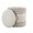 Tahoe 18" Eclectic Pom Pom Storage Ottoman in Beige Handwoven Wool with Tufted and Knoted Design — detail view