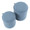 Tray Contemporary Nesting Ottoman Set in Blue Fabric and Natural Wood — lifestyle photo 1