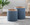 Tray Contemporary Nesting Ottoman Set in Blue Fabric and Natural Wood — lifestyle photo 4