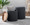 Tray ottoman in Charcoal Fabric, Natural Wood, featuring wood design and fabric design