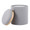 Tray Contemporary Nesting Ottoman Set in Grey Fabric and Natural Wood — detail view (photo 3)