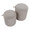 Tray Contemporary Nesting Ottoman Set in Light Brown Fabric and Natural Wood — lifestyle photo 1