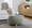 Tray ottoman in Natural Wood, Green Fabric, featuring storage
