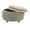 Tray ottoman in Natural Wood, Green Fabric, product view, featuring storage