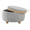 Tray Pouf Contemporary Storage Ottoman in Natural Wood and Light Grey Fabric — product view (photo 2)