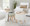 Tray ottoman in Cream Faux Fur, Natural Wood, featuring storage