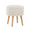 Tray ottoman in Cream Faux Fur, Natural Wood, close-up detail, featuring storage
